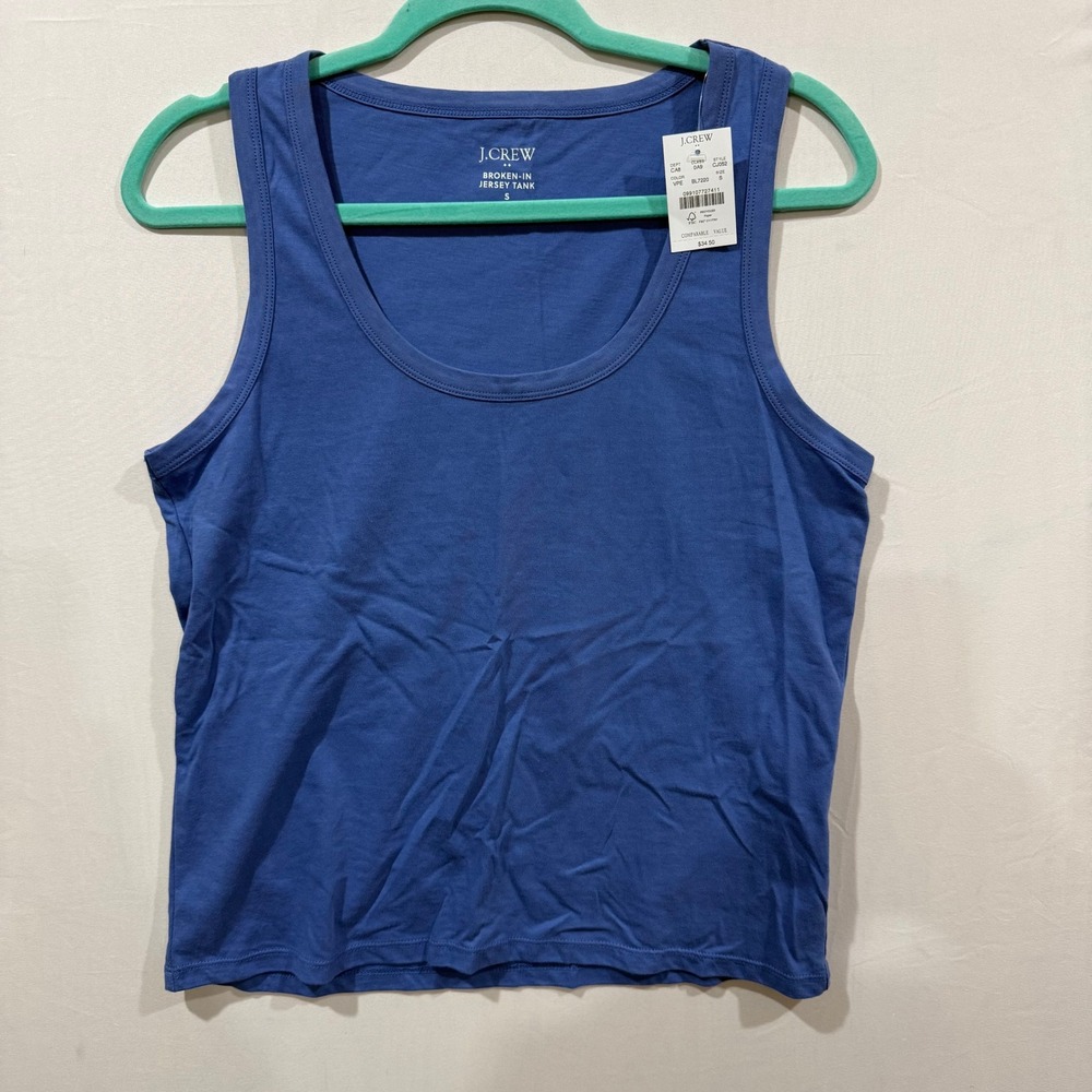 J.Crew Broken-In Jersey Tank Top Blue‎ CJ052 Mens Small NWT